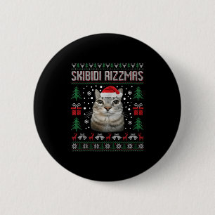 Skibidi Rizzmas Lustige Alberne Starrende Katze Hä Button