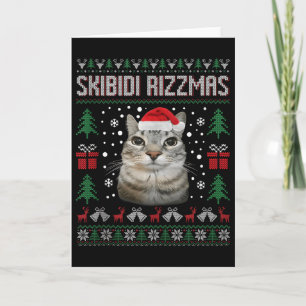 Skibidi Rizzmas Lustige Alberne Starrende Katze Hä Karte