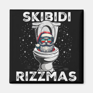 Skibidi Rizzmas Lustige Toilette Weihnachtsmann We Magnet