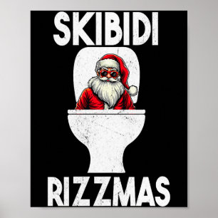 Skibidi Rizzmas Lustige Toilette Weihnachtsmann We Poster