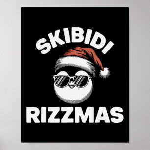 Skibidi Rizzmas Lustiger Gen-Alpha-Slang-Weihnacht Poster