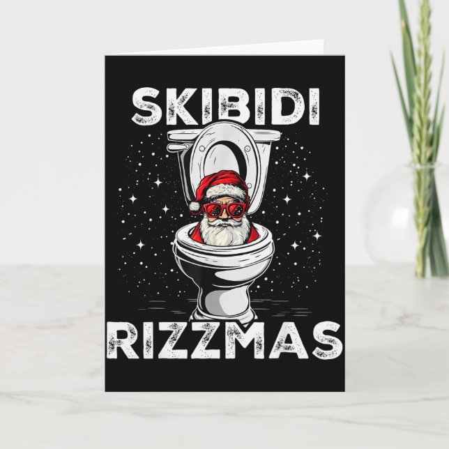 Skibidi Rizzmas Lustiger Toiletten-Weihnachtsmann  Karte (Vorderseite)