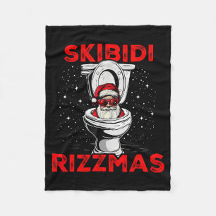 Skibidi Rizzmas Lustiger Weihnachtsmann Toilette W Fleecedecke