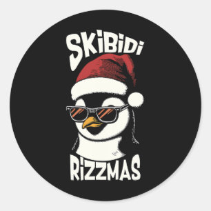 Skibidi Rizzmas Lustiges Gen Alpha Slang Weihnacht Runder Aufkleber