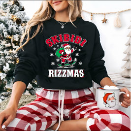 Skibidi Rizzmas Lustiges Meme Weihnachten Santa Sweatshirt