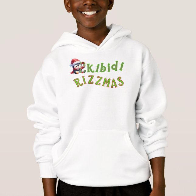 Skibidi Rizzmas Penguin Hoodie (Vorderseite)