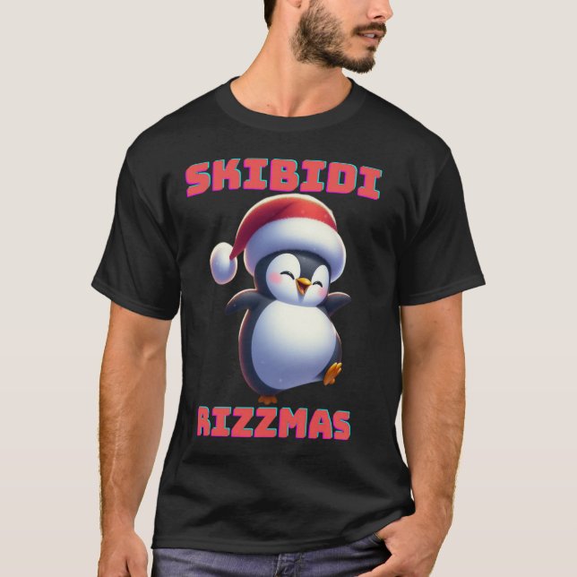 Skibidi Rizzmas Penguin T-Shirt (Vorderseite)