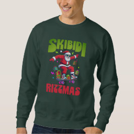 Skibidi Rizzmas Santa on his Skate Sweatshirt