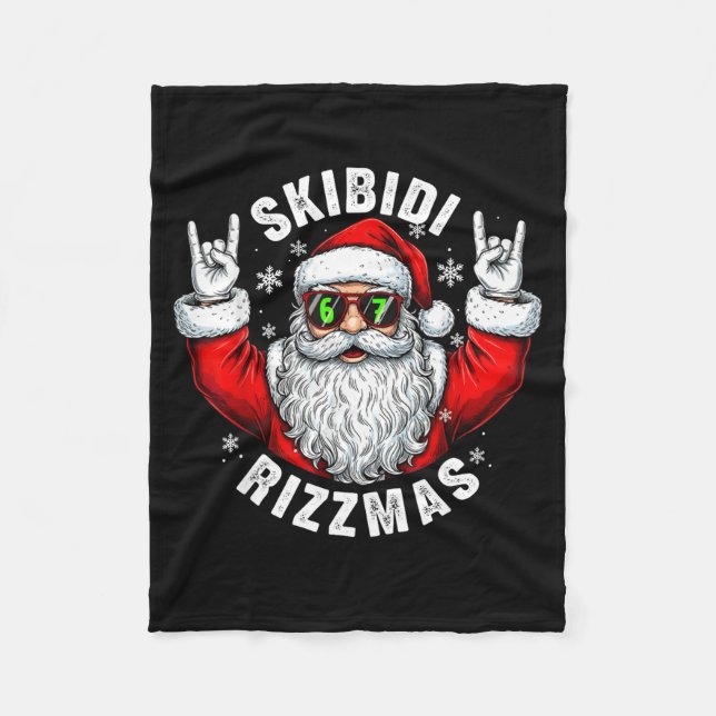 Skibidi Rizzmas Santa Sungles Funny Christmas Men  Fleecedecke (Vorderseite)