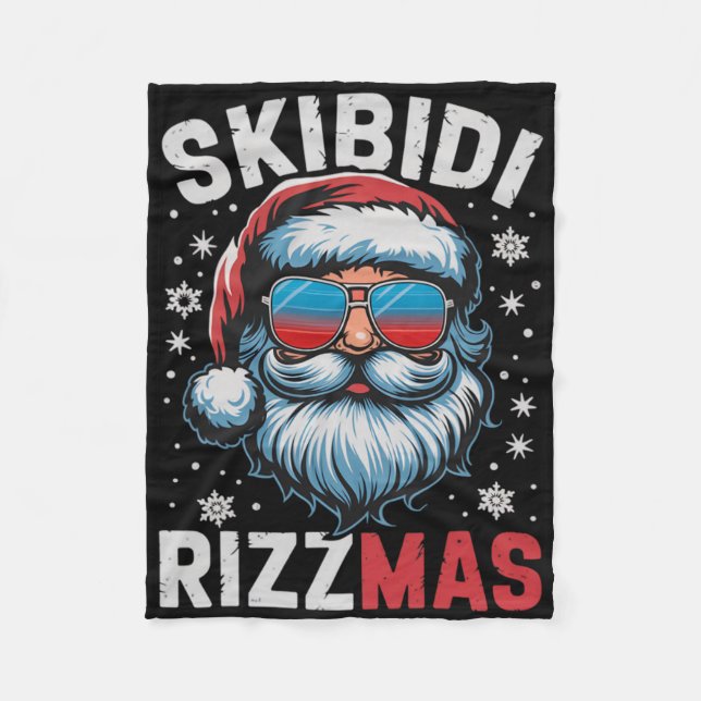 Skibidi Rizzmas Shirt Kinder Männer Frauen Weihnac Fleecedecke (Vorderseite)