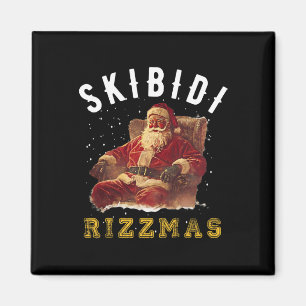 Skibidi Rizzmas Vintage-Weihnachtsmannmütze Cool C Magnet
