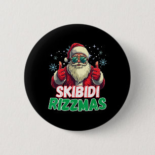 Skibidi Rizzmas Weihnachten Rizz Santa Claus Chari Button