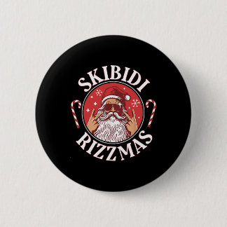 Skibidi Rizzmas Weihnachten Rizz Santa Claus Chari Button