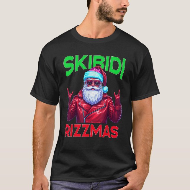 Skibidi Rizzmas Weihnachten Rizz Weihnachtsmann Ch T-Shirt (Vorderseite)