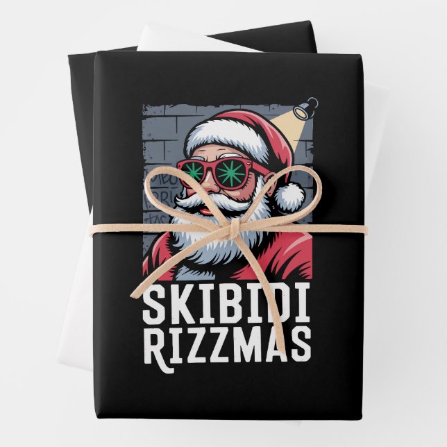 Skibidi Rizzmas Weihnachten Rizz Weihnachtsmann We Geschenkpapier Set (Beispiel)