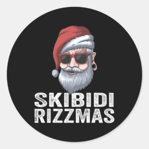 Skibidi Rizzmas Weihnachten Weihnachtsfest Rizz Ma Runder Aufkleber