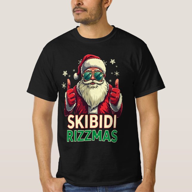 Skibidi Rizzmas Weihnachten Weihnachtsmann Weihnac T-Shirt (Vorderseite)