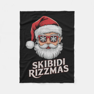 Skibidi Rizzmas Weihnachtsmann Claus Merry Rizz M Fleecedecke