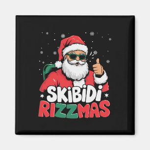 Skibidi Rizzmas Weihnachtsmann Claus Merry Rizz M Magnet