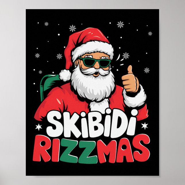 Skibidi Rizzmas Weihnachtsmann Claus Merry Rizz M Poster (Vorne)