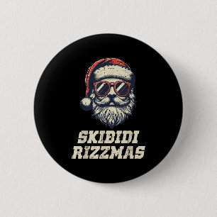 Skibidi Rizzmas Weihnachtsmann Lustige Weihnachten Button