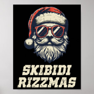 Skibidi Rizzmas Weihnachtsmann Lustiges Weihnachte Poster