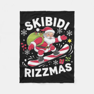 Skibidi Rizzmas Weihnachtsmann Skateboard Rizz Ho Fleecedecke