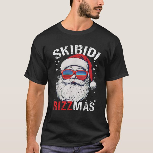 Skibidi Rizzmas Weihnachtsmann Weihnachtsfeier Riz T-Shirt (Vorderseite)