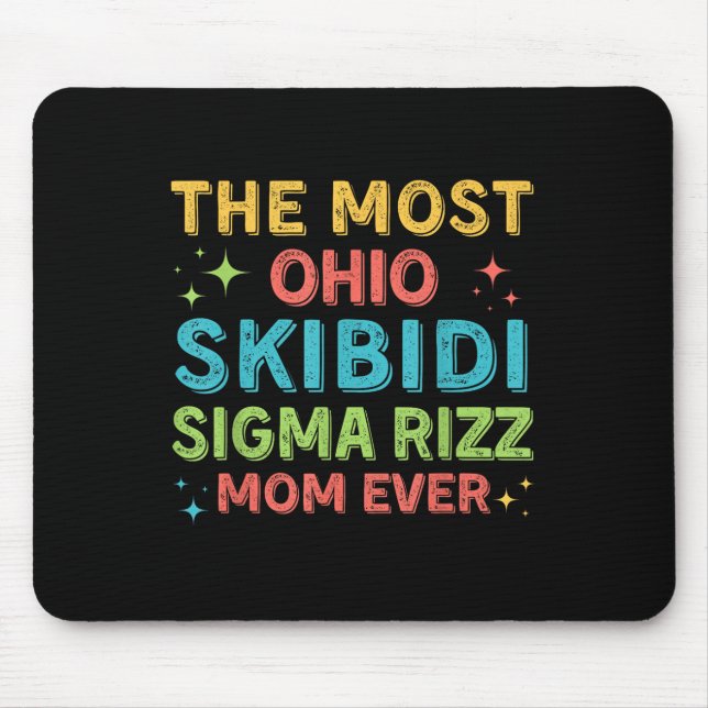 Skibidi Sigma Rizz Mama je Junge Mama Mothe Mousepad (Vorne)
