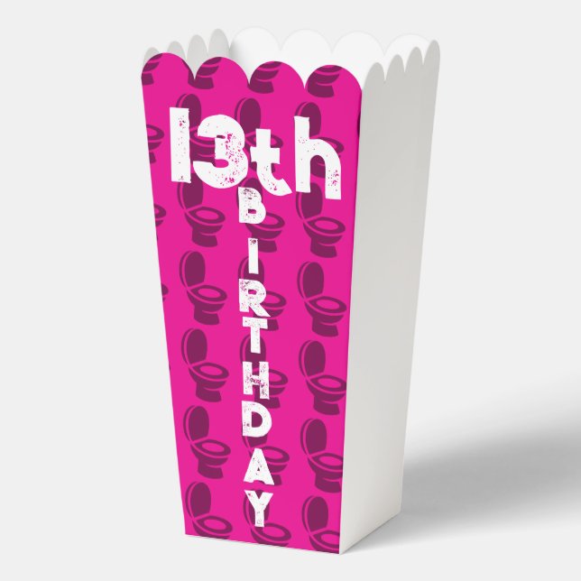 Skibidi Toilet Pink Geburtstagsparty Geschenkschachtel (Rückseite)