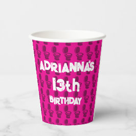 Skibidi Toilet Pink Geburtstagsparty Pappbecher