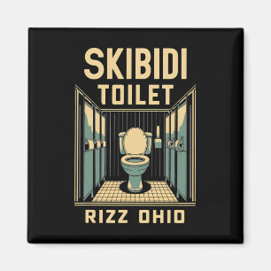 Skibidi Toilet Rizz Ohio Funny Meme Retro Vintag Magnet