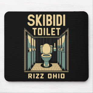 Skibidi Toilet Rizz Ohio Funny Meme Retro Vintag Mousepad