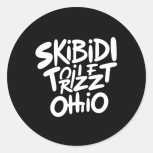 Skibidi Toilet Rizz Ohio Funny Meme Retro Vintag Runder Aufkleber