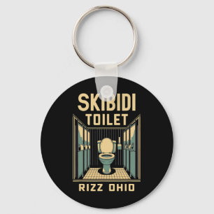 Skibidi Toilet Rizz Ohio Funny Meme Retro Vintag Schlüsselanhänger