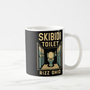 Skibidi Toilette Rizz Ohio Lustiges Meme Retro Vin Kaffeetasse