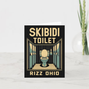 Skibidi Toilette Rizz Ohio Lustiges Meme Retro Vin Karte