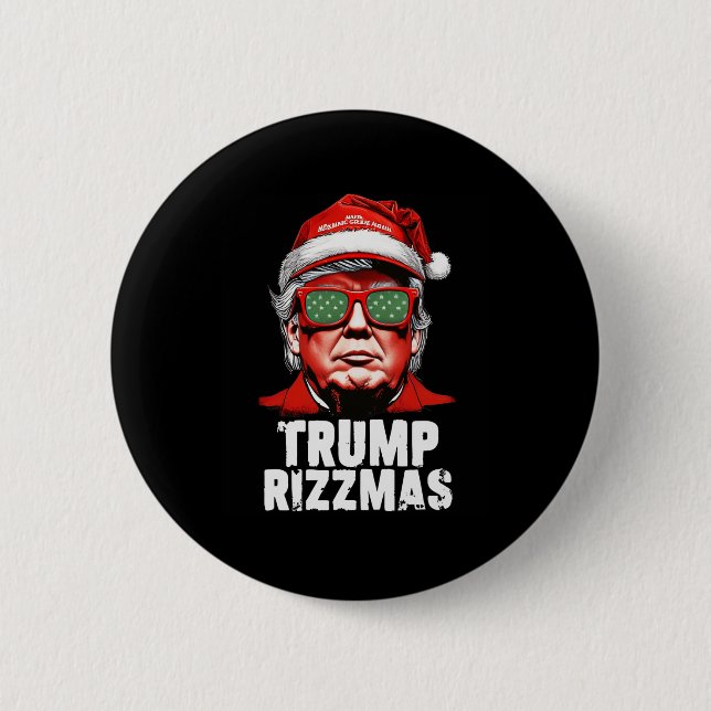Skibidi Trump Rizzmas Christmas Rizz Santa Claus C Button (Vorderseite)