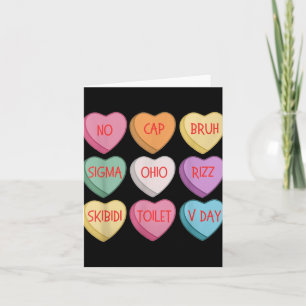 Skibidi Valentinstag Rizz Candy Heart Groovy Karte