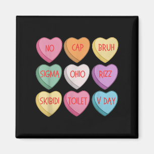 Skibidi Valentinstag Rizz Candy Heart Groovy Magnet