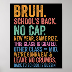 Skibidi Zurück zur Schule ist zurück, kein Cap Riz Poster