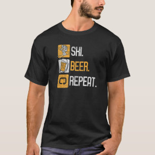 Skibier Wiederholung Winterschnee Skitouren Nordic T-Shirt