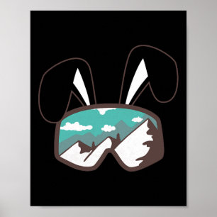 Skibrille Hasenohren Skifahren Schnee Geschenk Poster