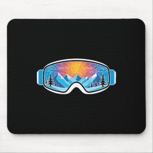Skibrille Kunst Natur Berge Minimalist Skifahren Mousepad