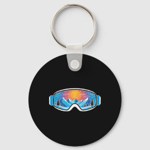 Skibrille Kunst Natur Berge Minimalist Skifahren Schlüsselanhänger