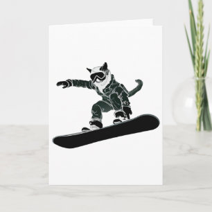 Skibrille Lustiges Skifahren Snowboarden Katze Karte