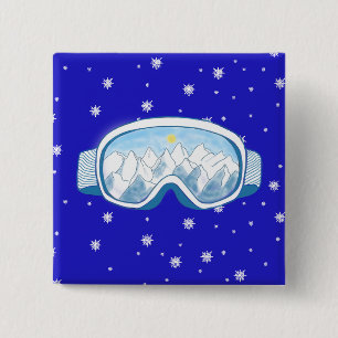 Skibrille mit Bergreflektion Button