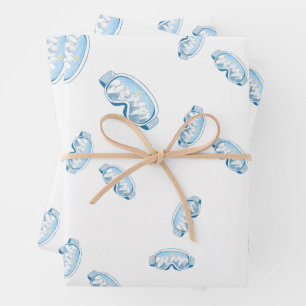 Skibrille mit Bergreflektion Geschenkpapier Set