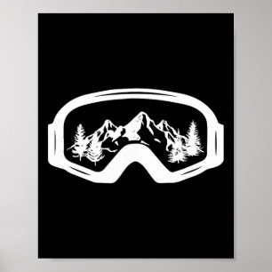 Skibrille Ski Snowboard Brille Schnee Wintersport Poster