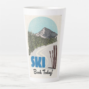 Skibuch heute Vintage-Ski-Kunst. Milchtasse